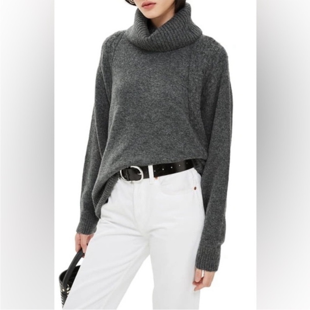 Topshop Grey Turtleneck Sweater Size 4